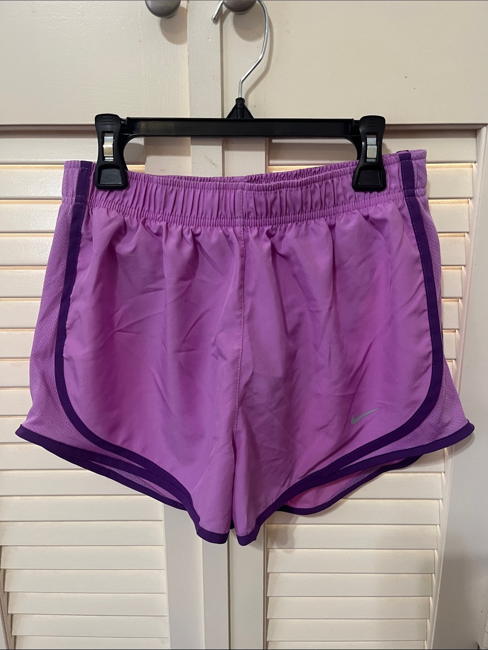 Nike Lavender Women's Athletic Shorts with Dark Purple Trim